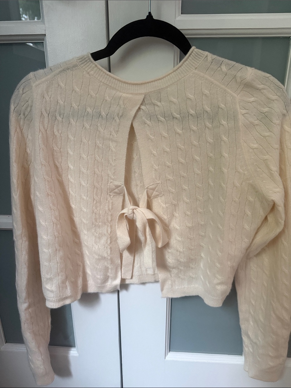J Crew crop tie-back cashmere sweater